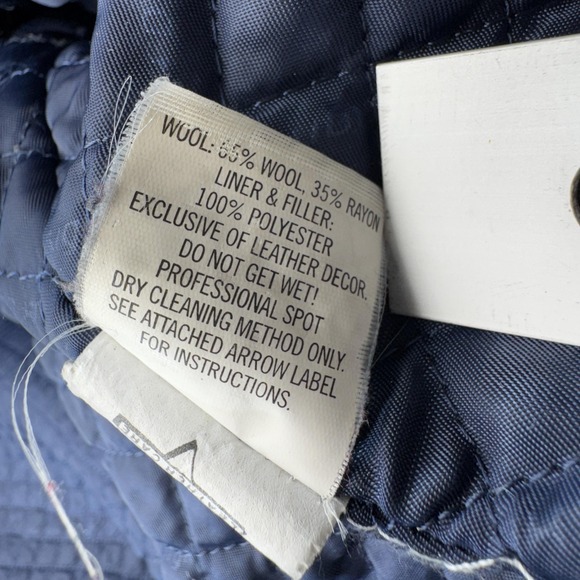 Detroit Tigers Jacket Mens 6XL Blue MLB Baseball Wool Leather JH Design USA - Picture 12 of 16